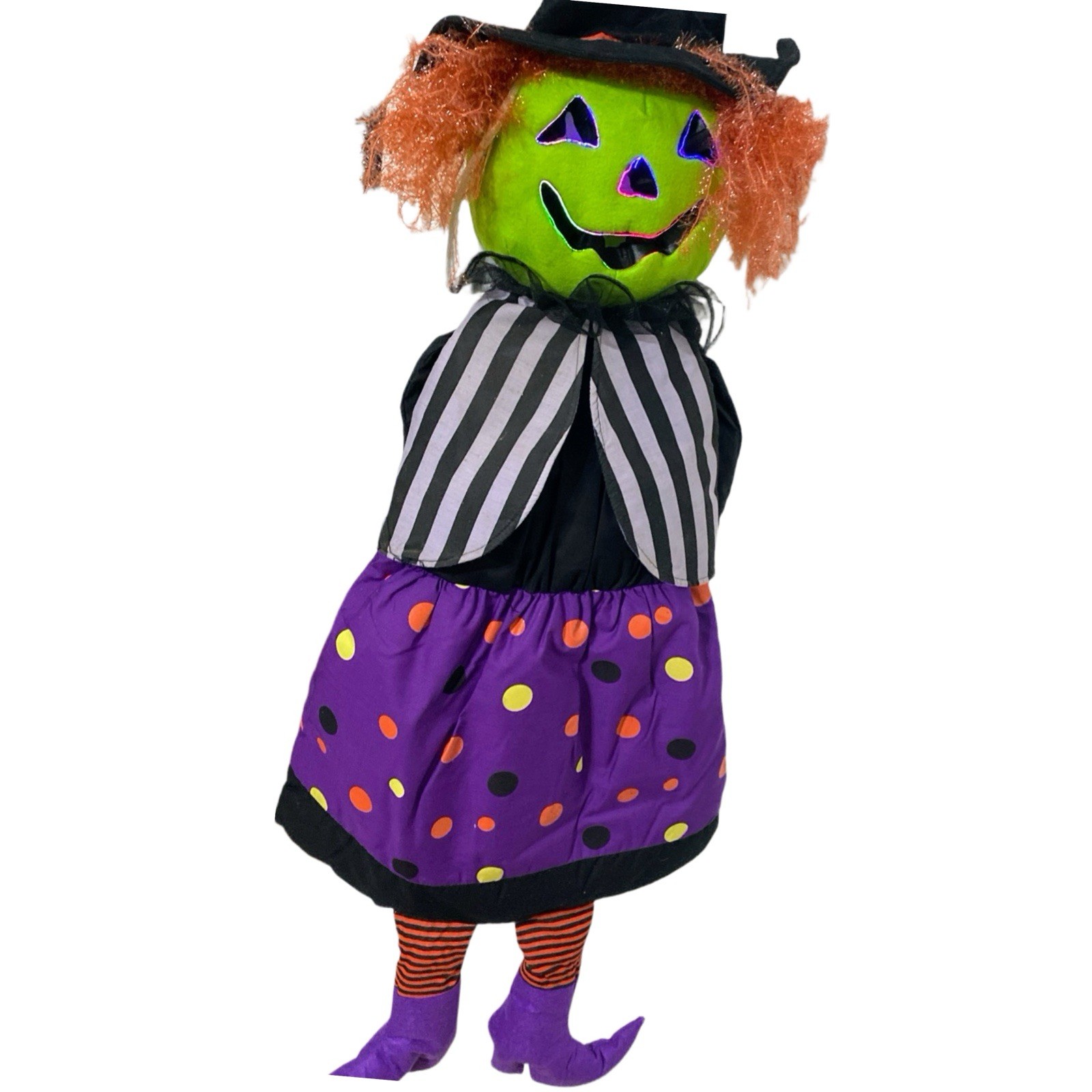 Vintage Russ Happy Howlers Fiber Optic Laughing Witch 53” Door Hanger Halloween