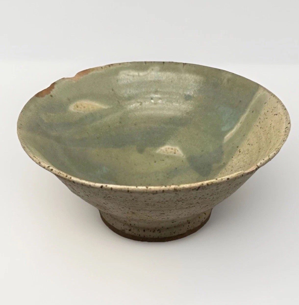 Japanese Vintage Handmade Matcha Chawan Green Tea 7” Bowl Art Pottery Stamped BB