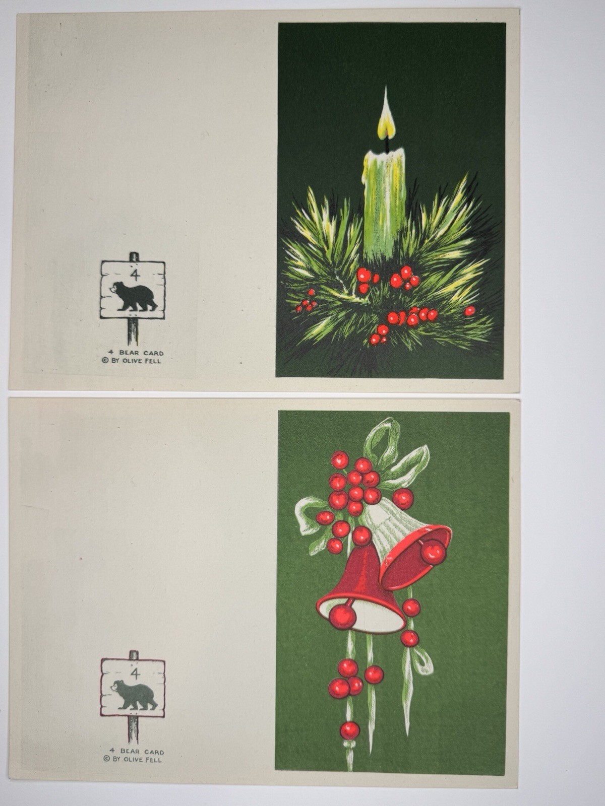 Rare Set Of Olive fell Christmas Cards