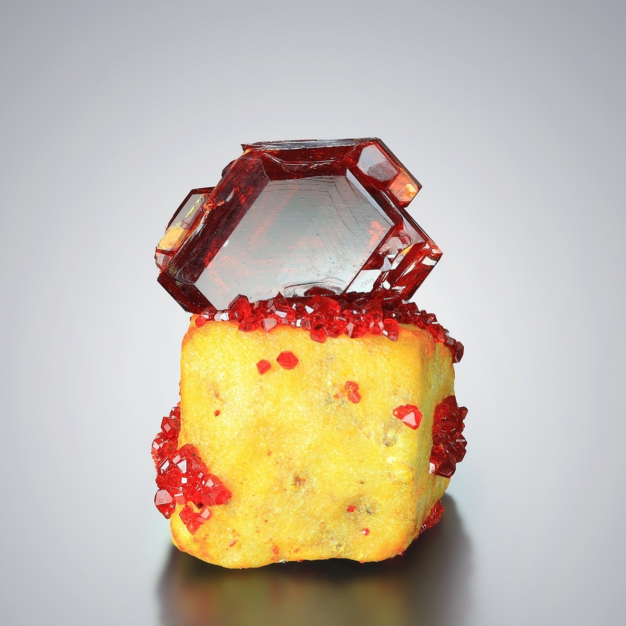 Rare PRUSKITE Ruby Crystal on Matrix Mineral Beautiful Gift