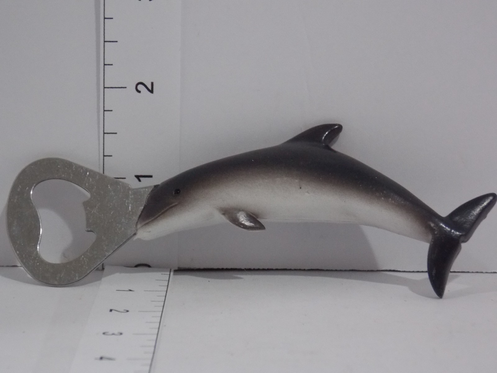 Dolphin Magnetic Bottle Opener Resin and Metal Ocean Theme Bar Tool Used