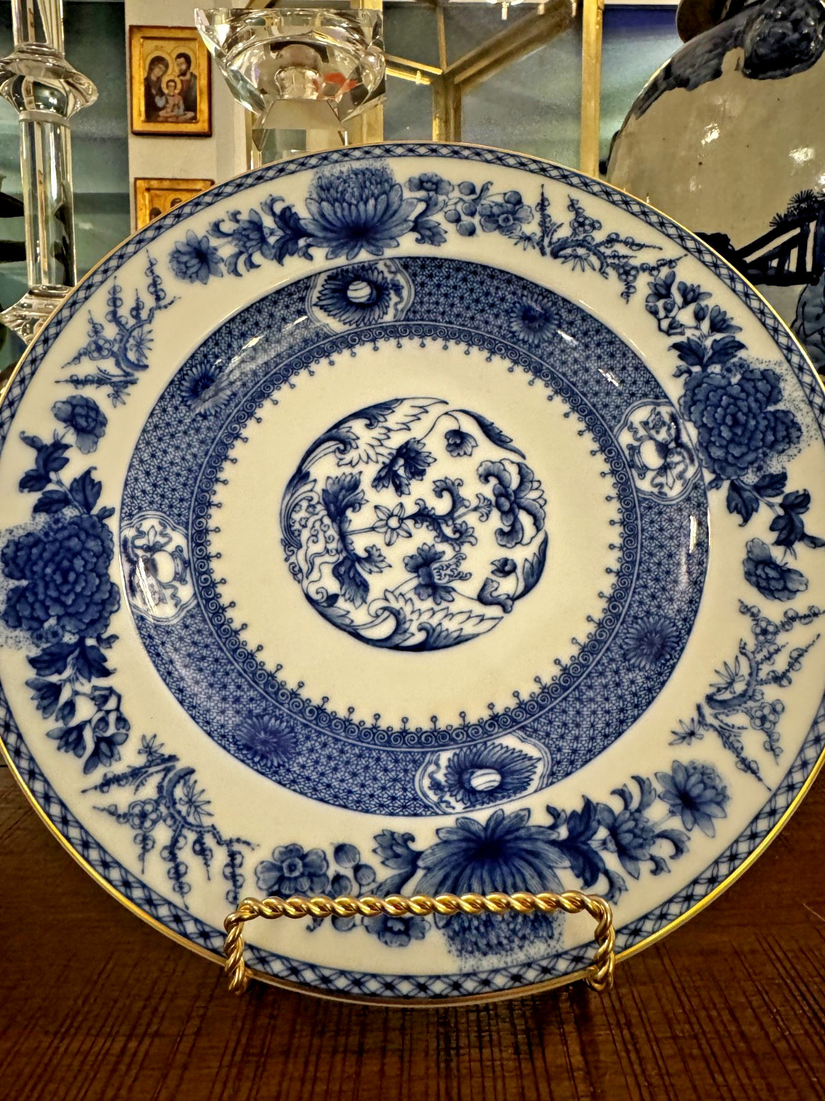 Mottahedeh Imperial Blue Dinner Plate Pristine Condition Mottahedeh Imperial Blue Dinner Plate Pristine Condition