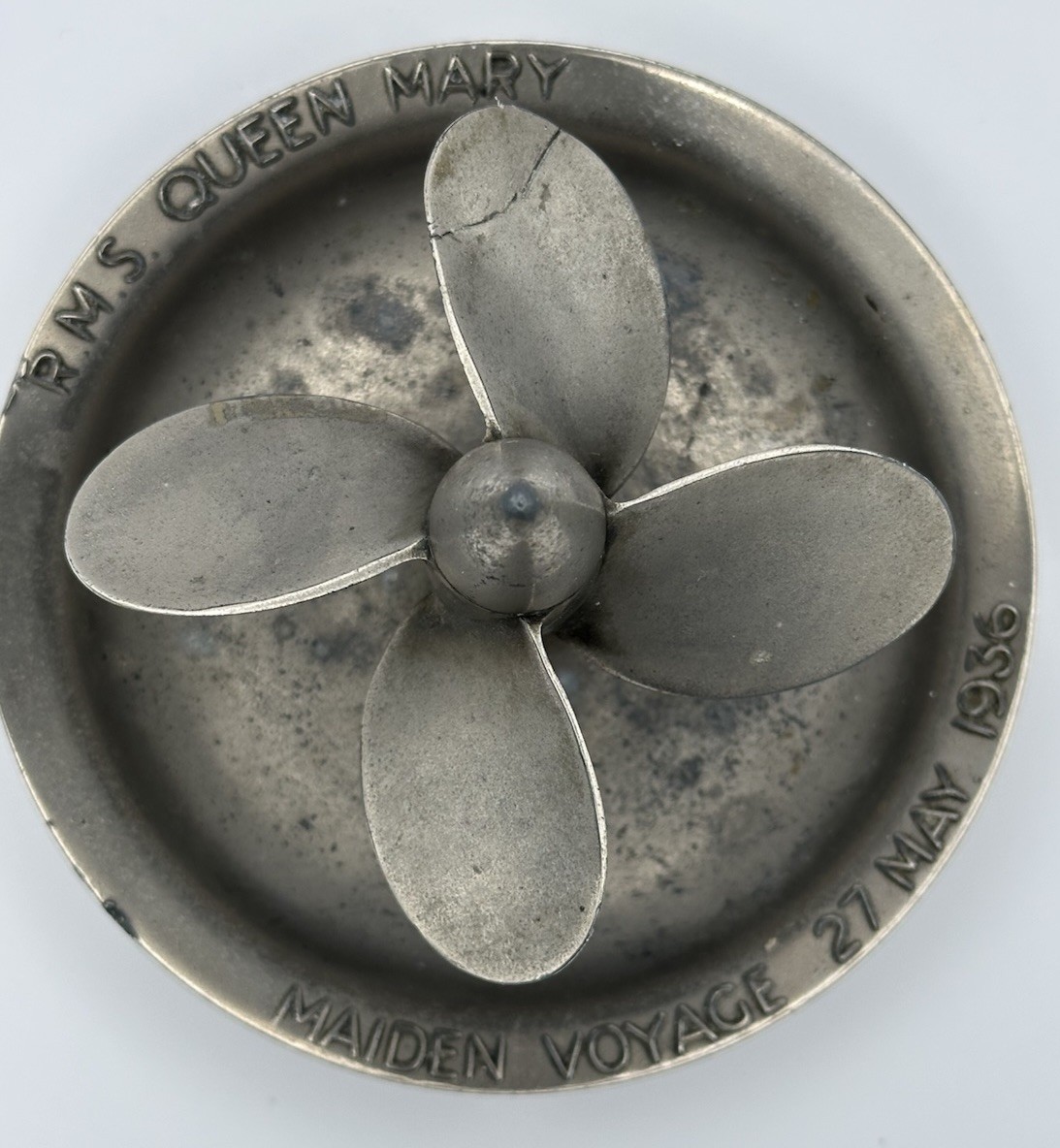 Original 1936 R.M.S. Queen Mary Maiden Voyage Propeller Ashtray Maritime authen