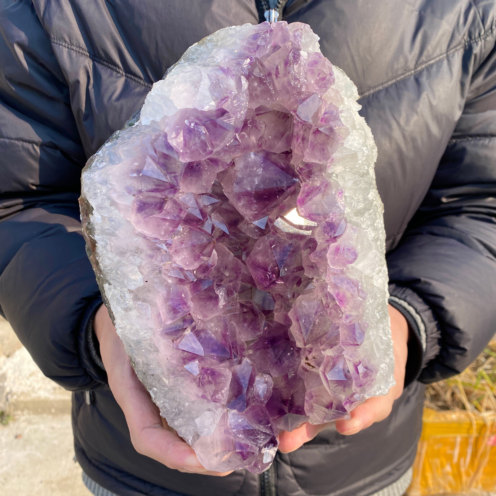 13lb Large Natural Amethyst geode quartz cluster crystal specimen Healing