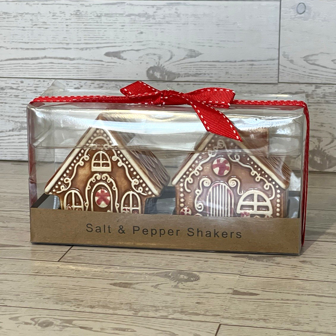 Transpac Ceramic Gingerbread House Salt & Pepper Shakers Set of 2 Christmas
