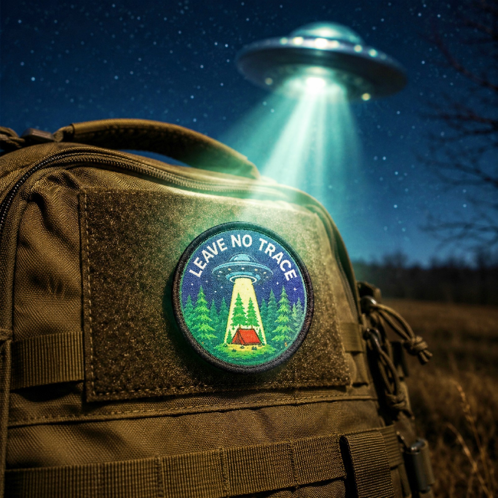 Leave No Trace UFO Alien Camping Morale Patch | Hiker Backpacker Gift | 3\ Leave No Trace UFO Alien Camping Morale Patch | Hiker Backpacker Gift | 3\