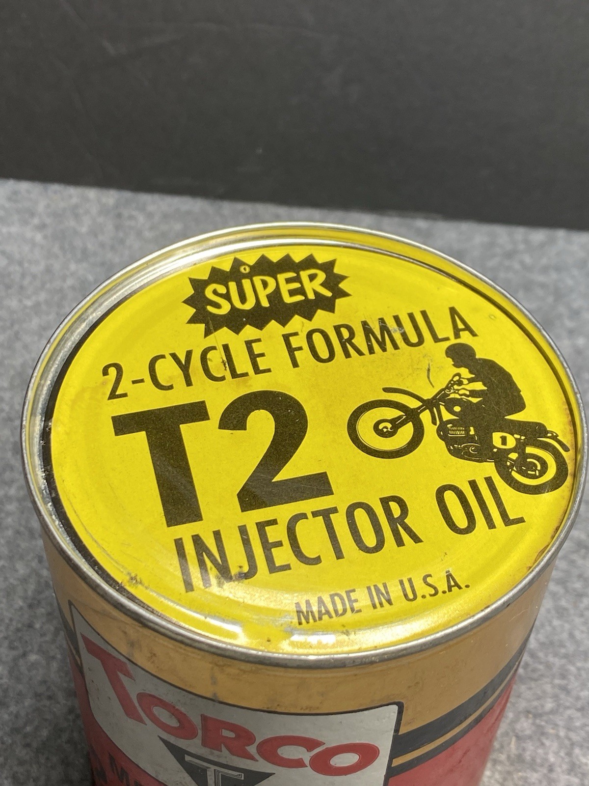 Vintage Torco 2 Cycle Motorcycle Oil T2 Injector Oil Cardboard Can Unopened USA