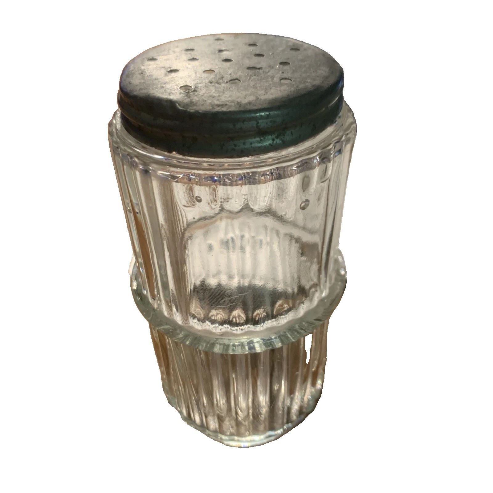 Vintage Hoosier Glass Embossed Jar with Aluminum Lid Vintage Hoosier Glass Embossed Jar with Aluminum Lid