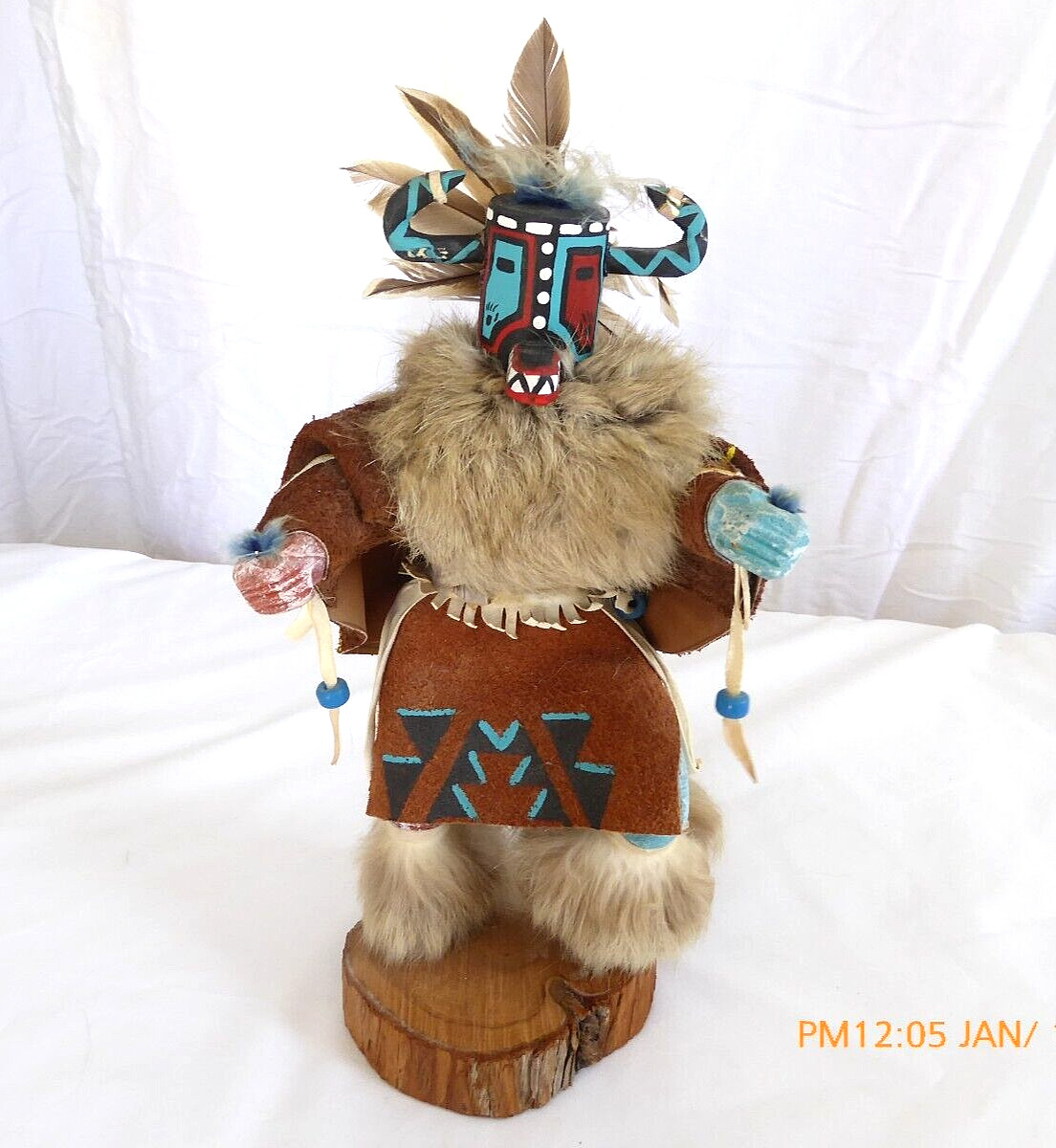 SIGNED Vintage 1980S NATIVE AMERICAN HANDMADE HOPI HOTOTO DANCER KACHINA