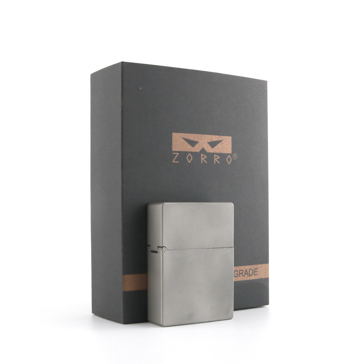 ZORRO Z860 Titanium Alloy Trench Lighter Windproof Flint Wick Petrol w Box. ZORRO Z860 Titanium Alloy Trench Lighter Windproof Flint Wick Petrol w Box.
