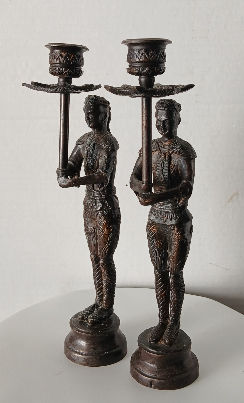 Fabulous Pair of Antique Bronze Siamese Candleholders Fabulous Pair of Antique Bronze Siamese Candleholders
