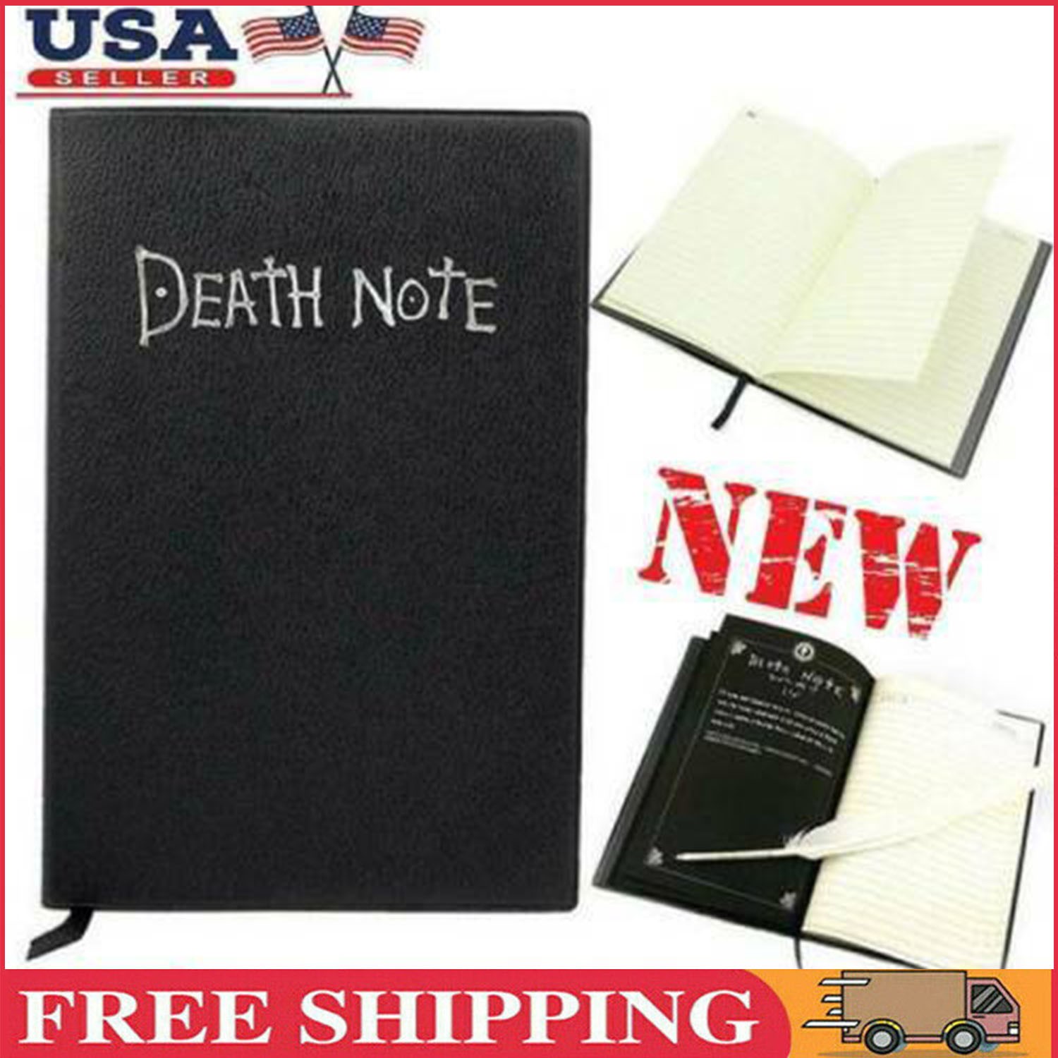 NEW DEATH Note book & Feather Pen Writing Journal Anime Theme Cosplay DeathNote