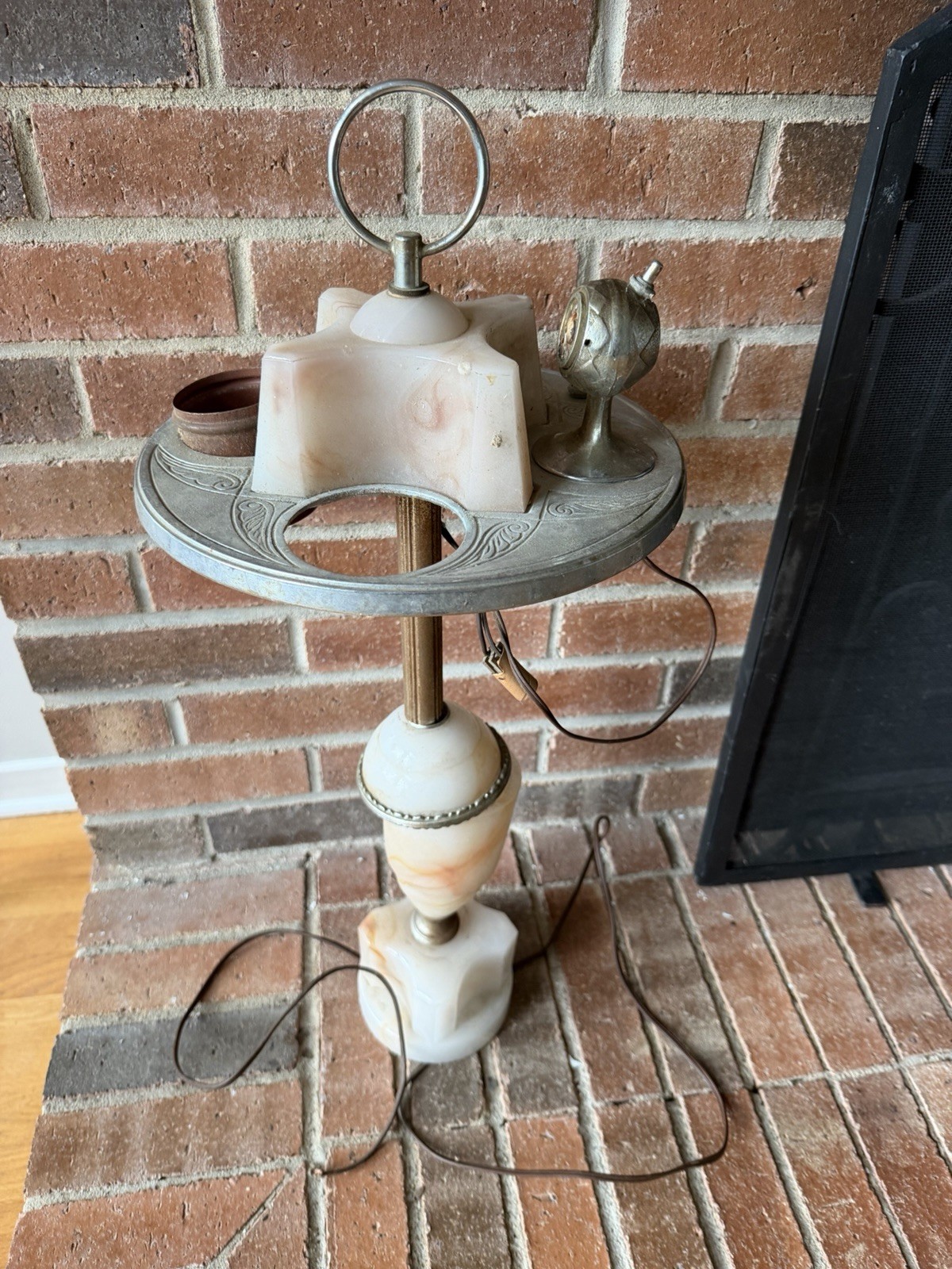 Vtg Art Deco L & B Lighted Smoking Cigarette Stand Ashtray Lighter Parts Repair