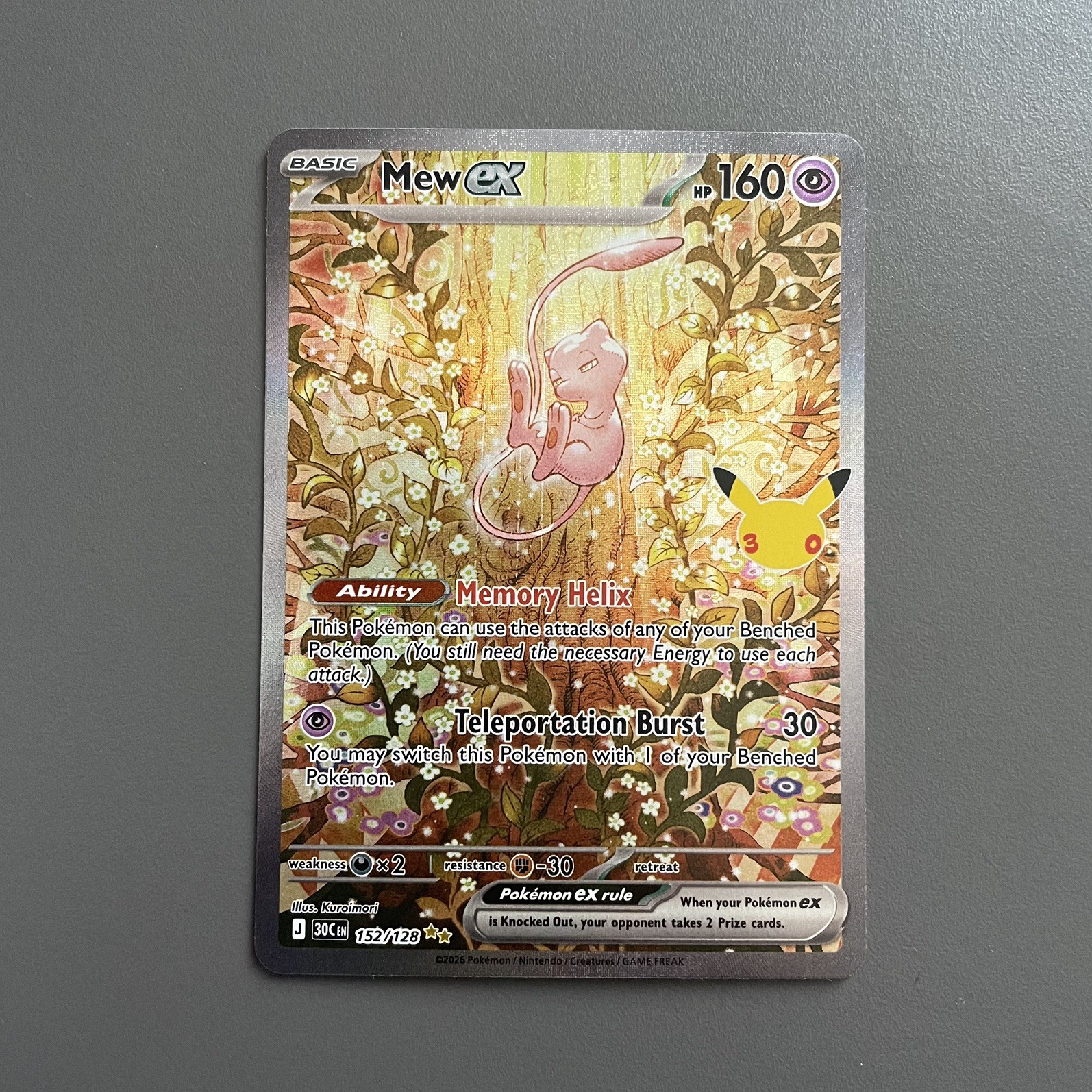 Mew Ex Pokemon 30th Celebration Anniversary Special Illustration 152/128 NM
