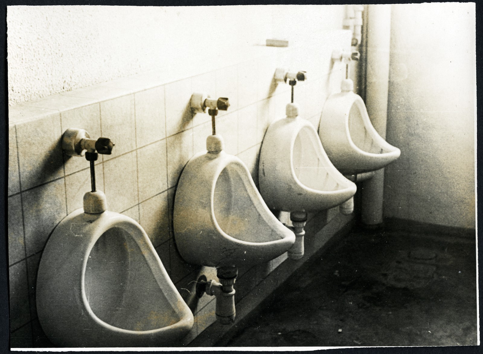 urinals, strange still life in toilet, unusual, Vintage fine art Photograph,