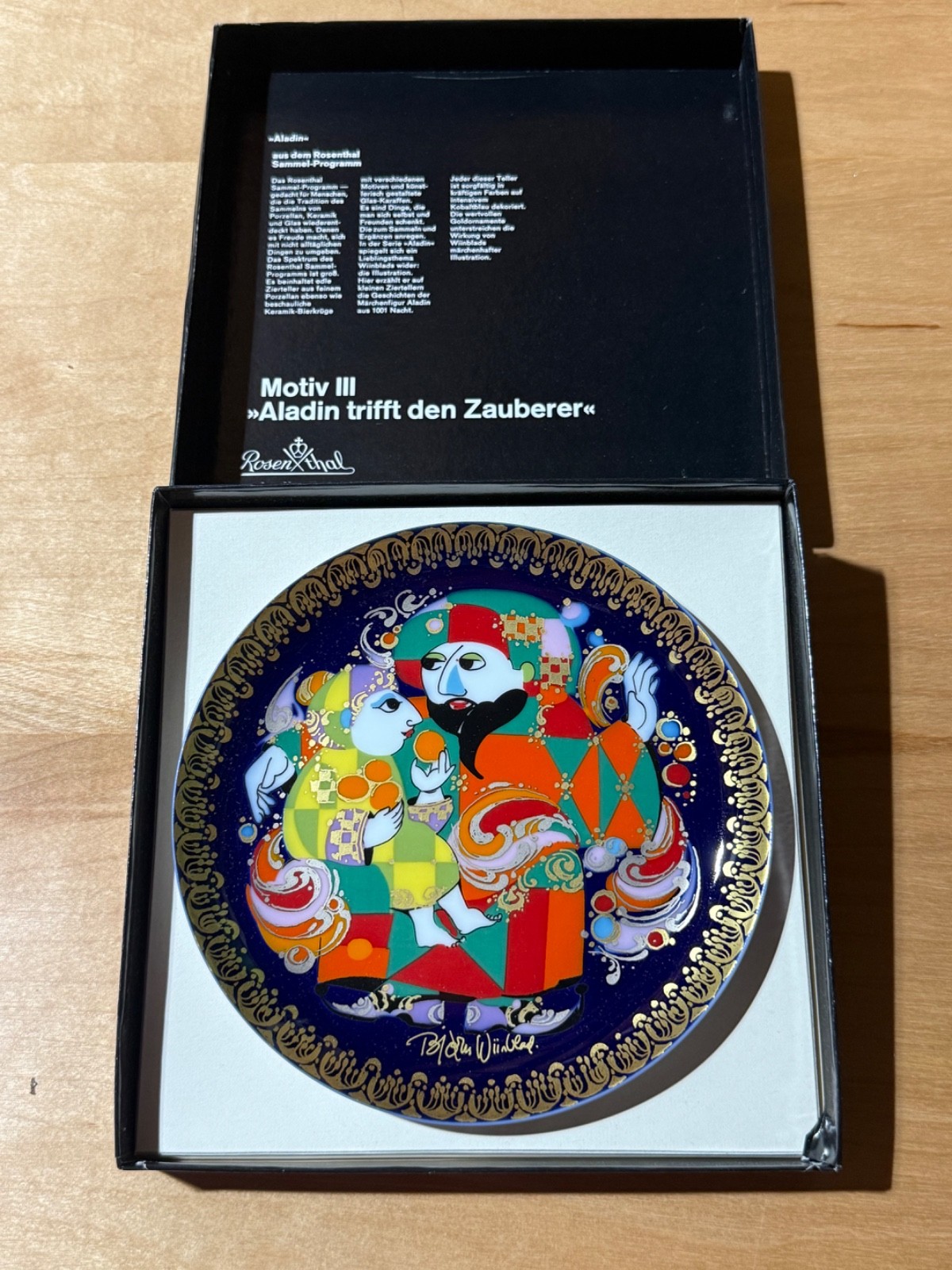 Rosenthal Bjorn Wiinblad Aladin Meets Magician Plate III Original Box