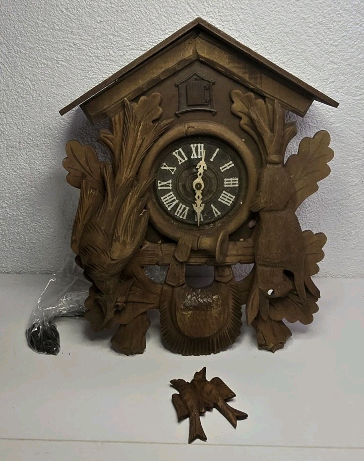 Vtg German Black Forest Cuckoo Clock Regula 8 Day Schmeckenbecher Parts Repair