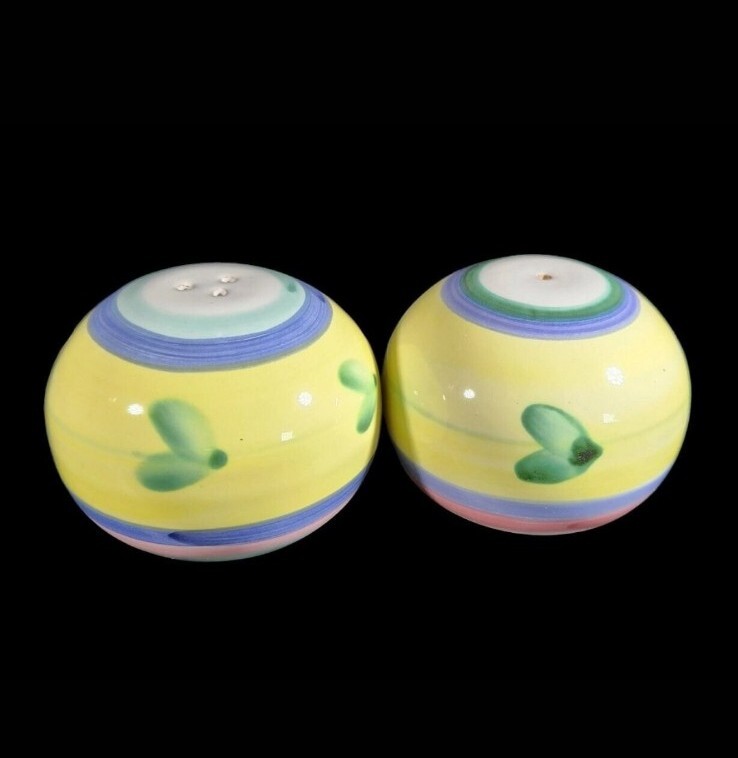 Vintage Ilpra Lesmo Italian Hand Painted Ceramic Salt & Pepper Shakers