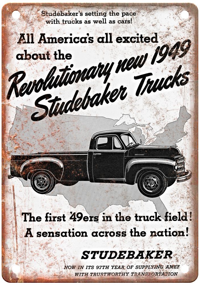 1949 Studebaker Vintage Automobile Ad Retro Look Reproduction Metal Sign A2702 1949 Studebaker Vintage Automobile Ad Retro Look Reproduction Metal Sign A2702