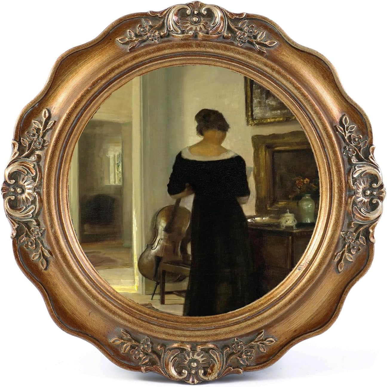 Vintage Picture Frames 3X3 Small Antique round Picture Frame Tabletop and Wall M