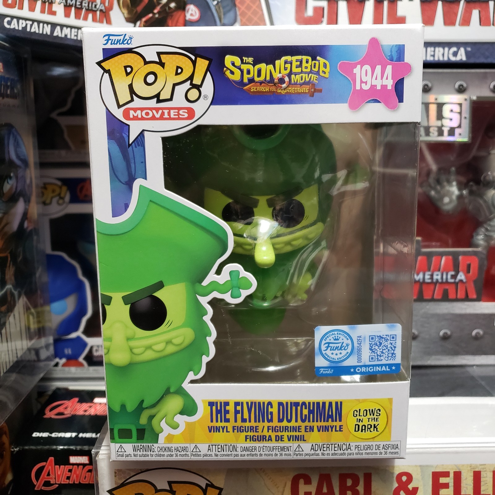 Funko Pop Movies Spongebob The Flying Dutchman GITD 1944 Amazon Exclusive