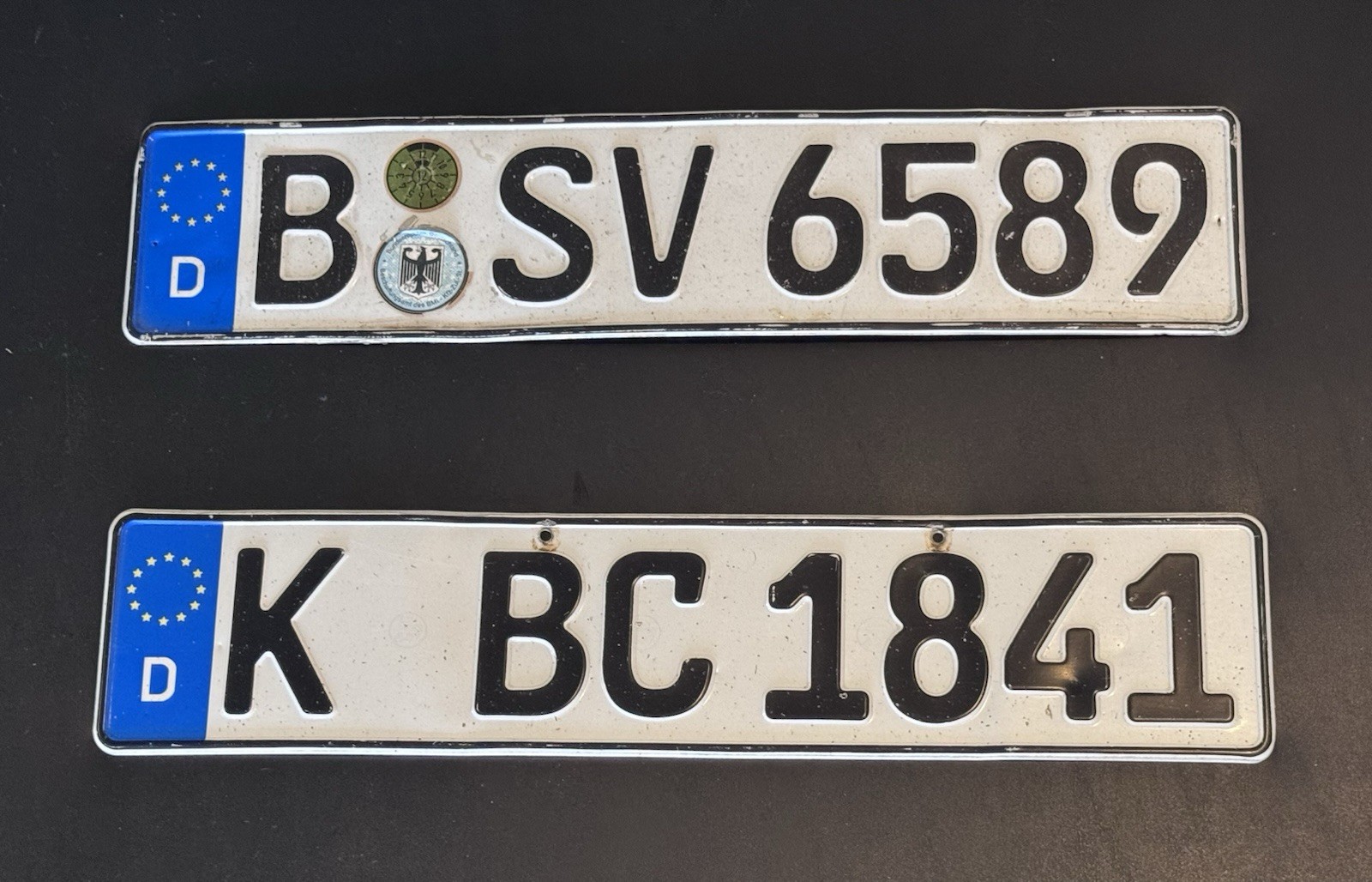 Set 2 Bavarian German Car License Plates Regensburg Vehicle Registration Number