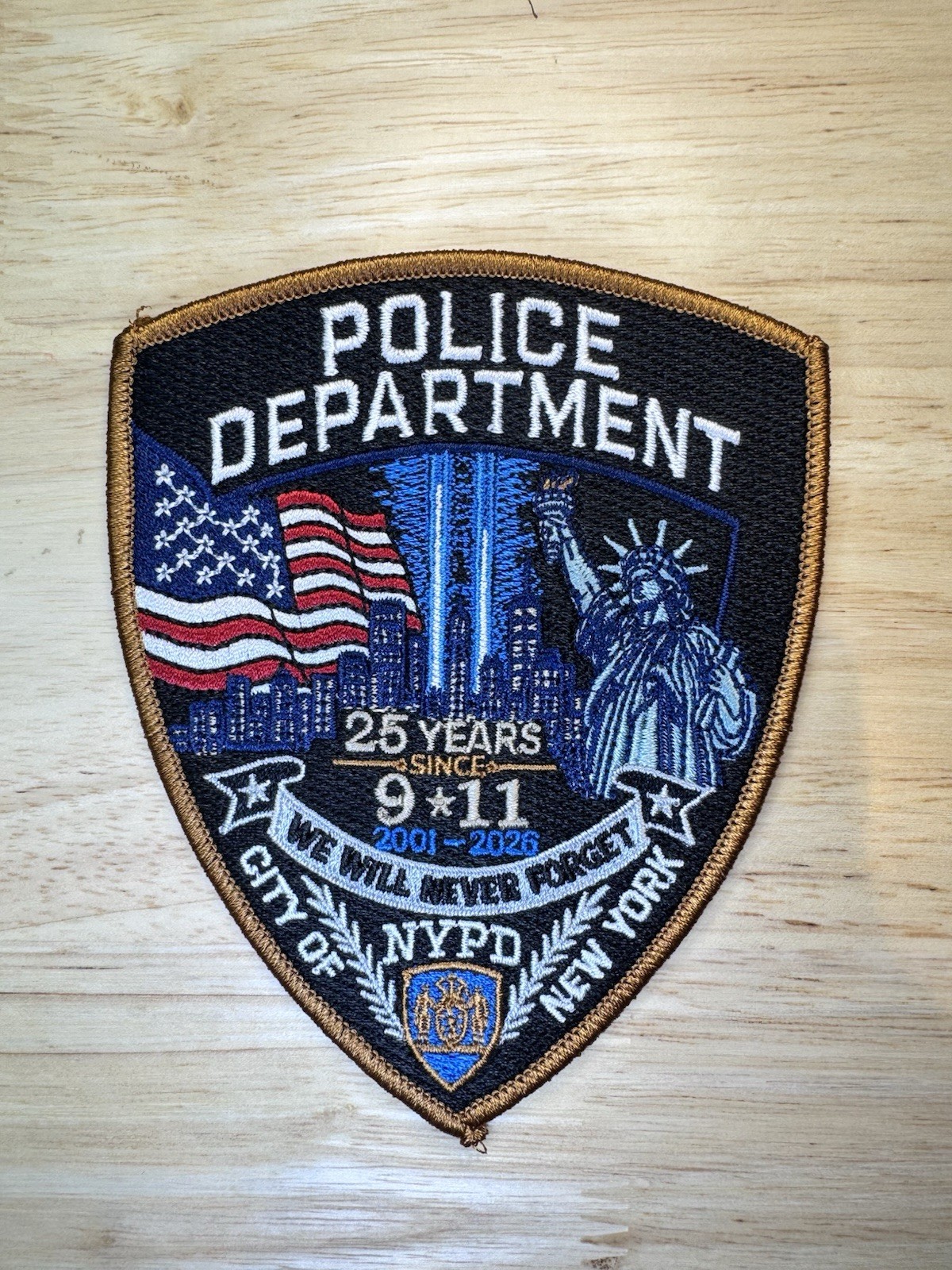 NYPD Novelty 25th Remembrance Patch 4.5”