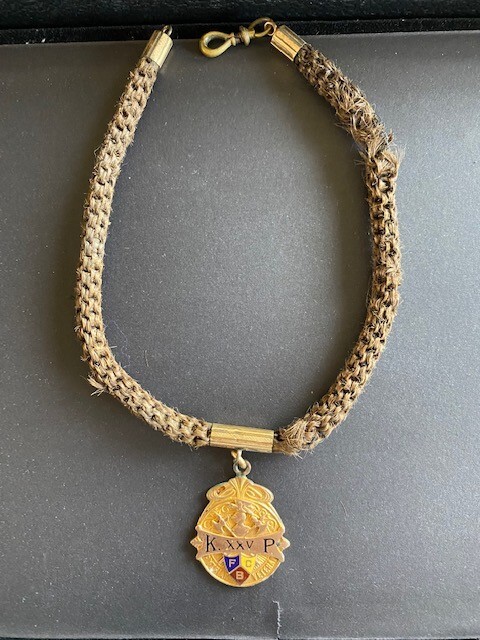 *RARE*KNIGHTS OF PYTHIAS GOLD FILLED VICTORIAN MOURNING HAIR WATCH FOB 1892-1924