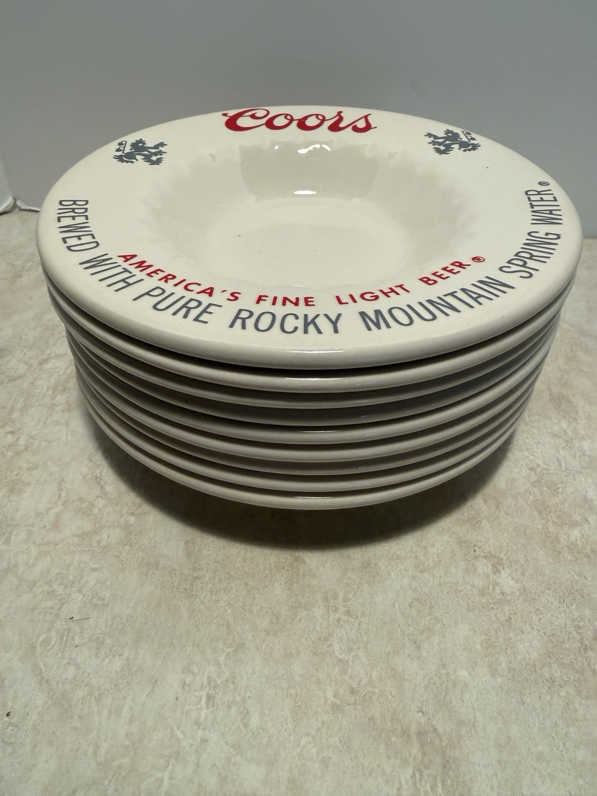 Vintage Coors Beer Ceramic Ashtray 5 3/4 Inch Promotional 1960s Logo