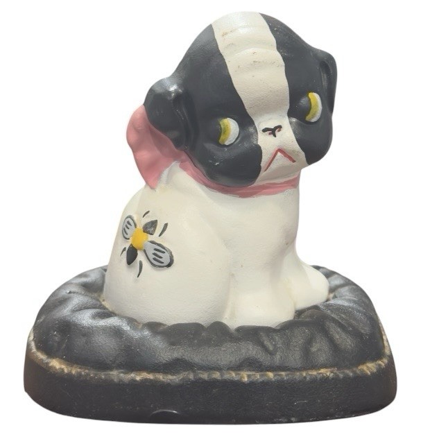 Hubley Vintage Cast Iron Puppo Dog Coin Bank Fido Boston Terrier Repro