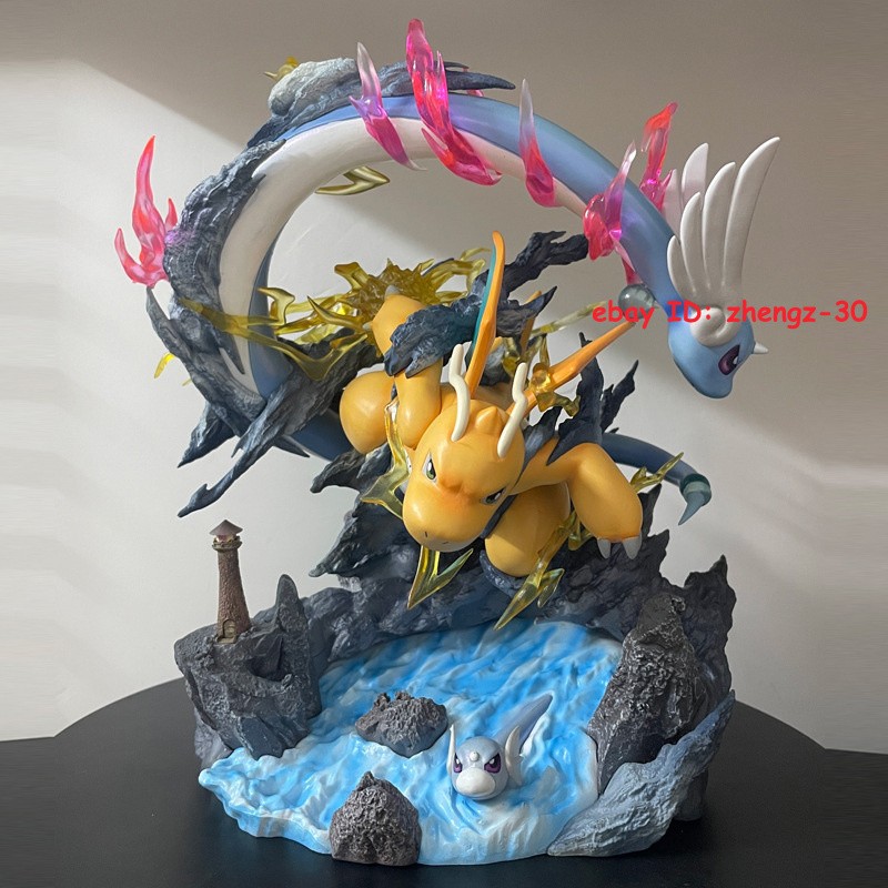 H30CM Dragonite Evolutionary Group Statue LED Model W/Box Toy Collectibles Gift