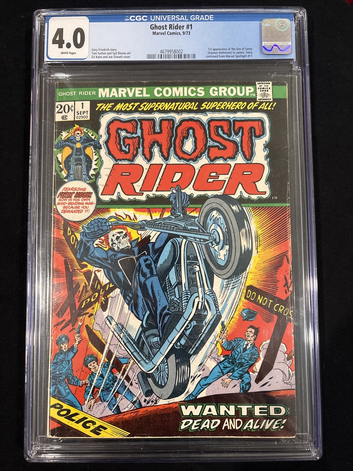 Ghost Rider #1 (Marvel Comics 1973) CGC 4.0 White Pages 🔥 1st app Son of Satan
