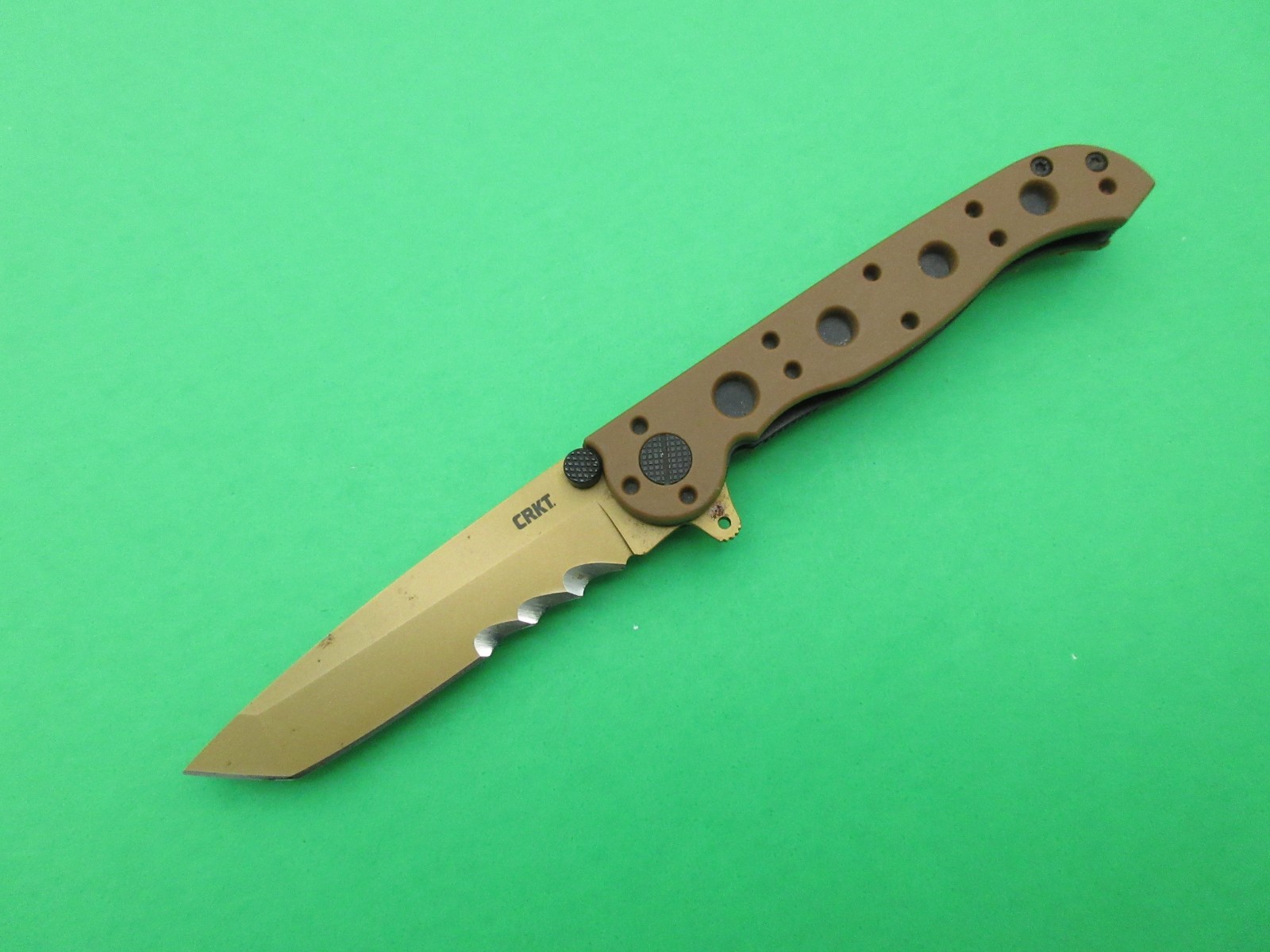 CRKT M16-10DZ Tan Combo Edge Flipper Tactical Carson Design Folding Pocket Knife