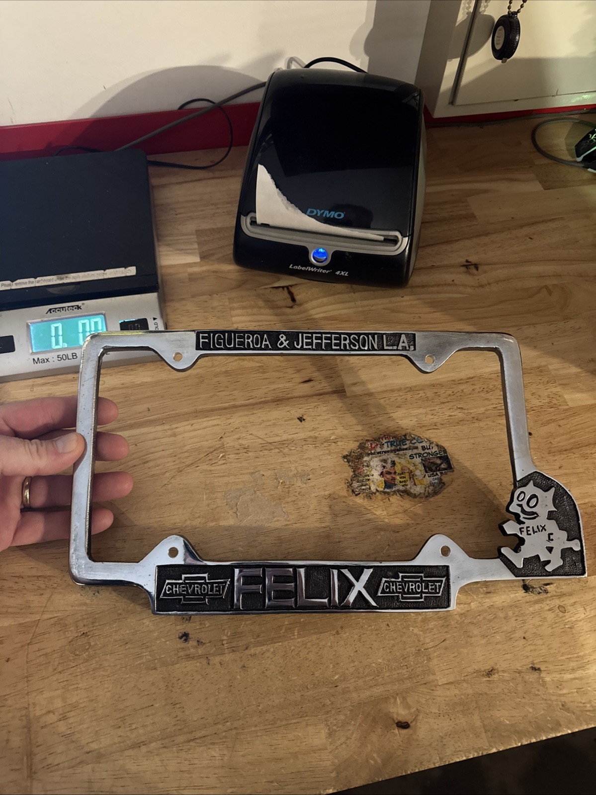 Felix Chevrolet License Plate Frame Topper Chevy Patina Auto METAL HOTROD READ