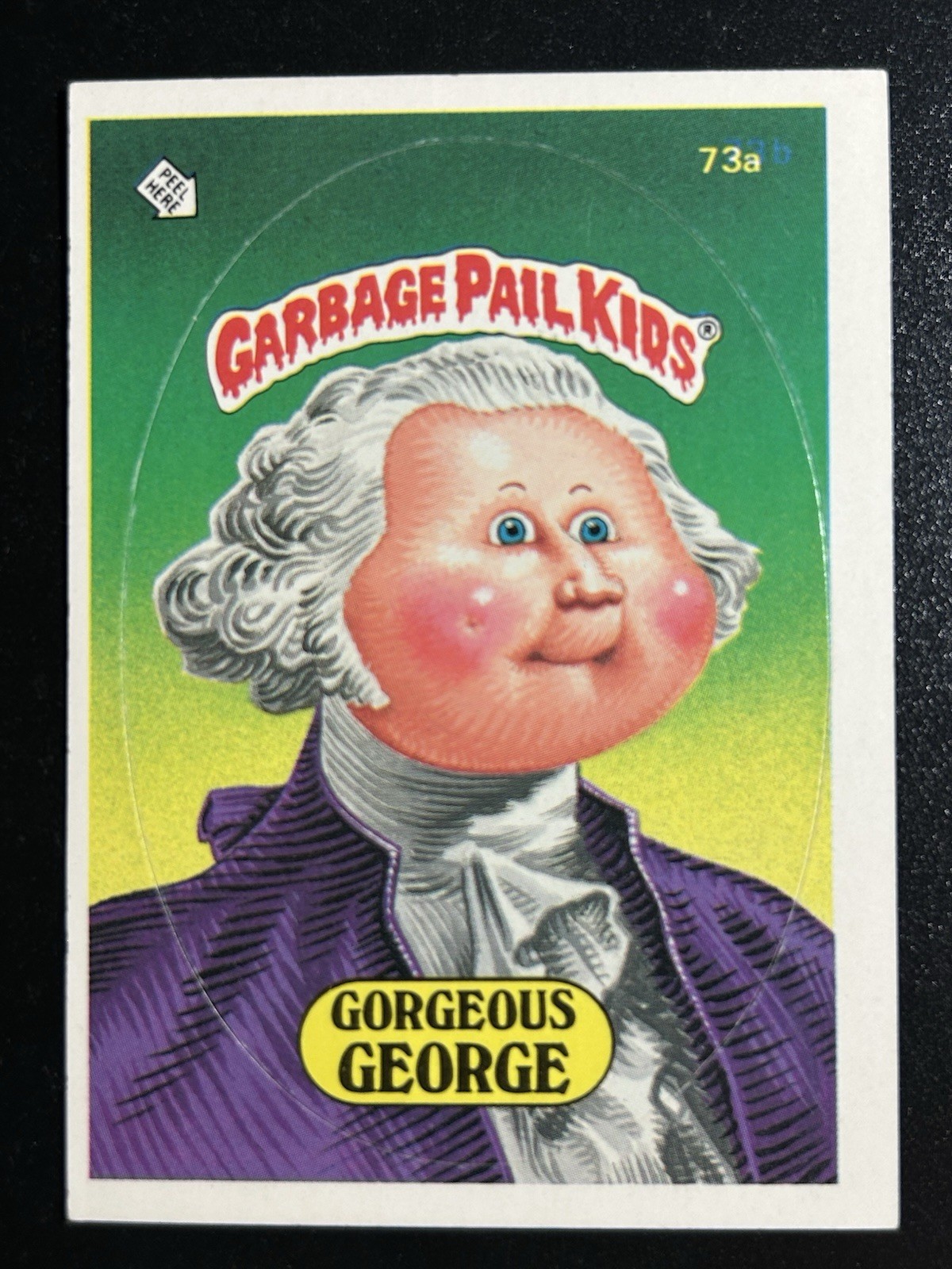 1985 Garbage Pail Kids GPK Series 2 OS2 73a Gorgeous George - BLUE NUMBER ERROR 1985 Garbage Pail Kids GPK Series 2 OS2 73a Gorgeous George - BLUE NUMBER ERROR