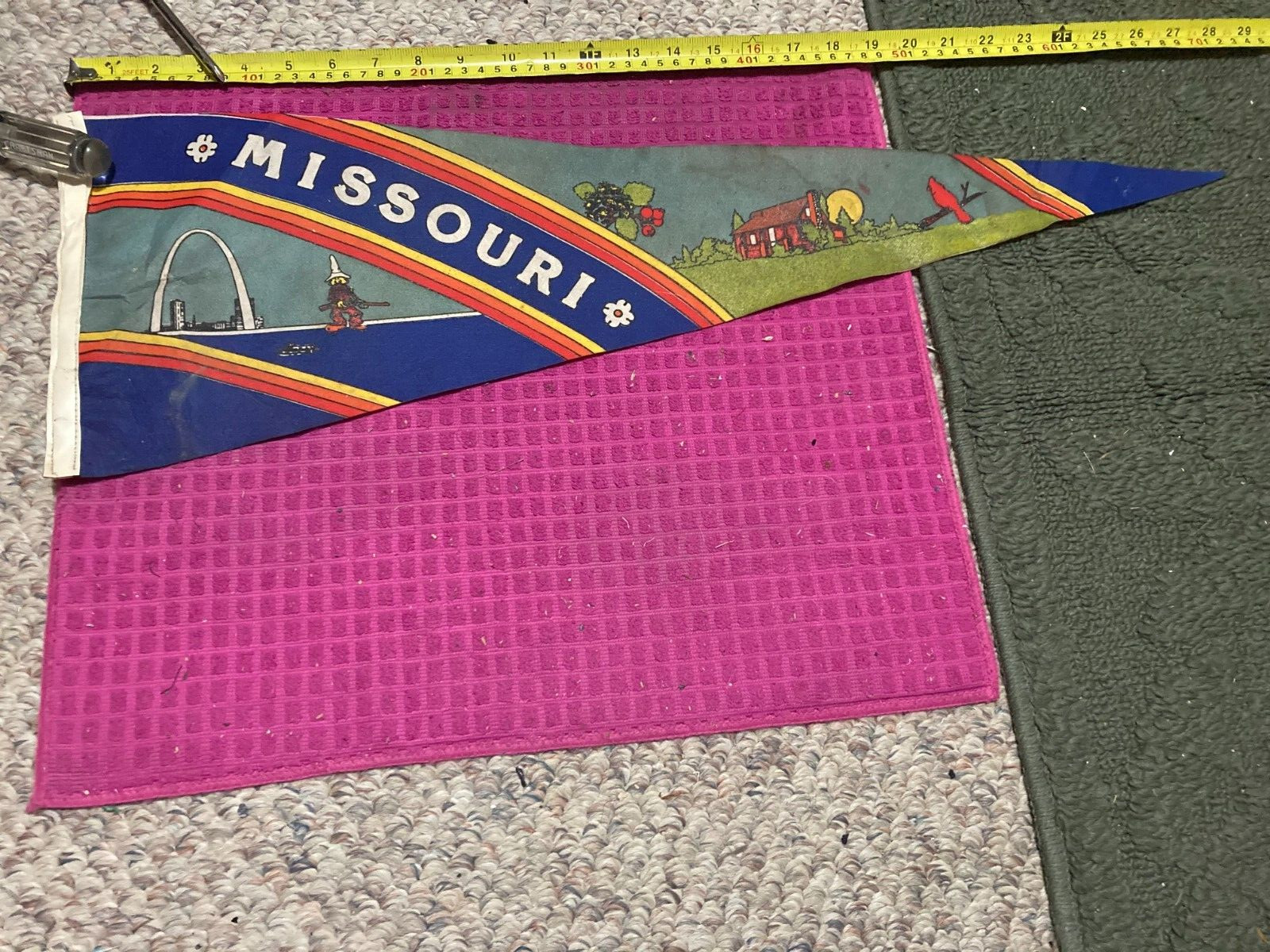 VTG Missouri State HILLBILLY St. Louis Arch CARDINAL Souvenir Pennant -SHIP FAST