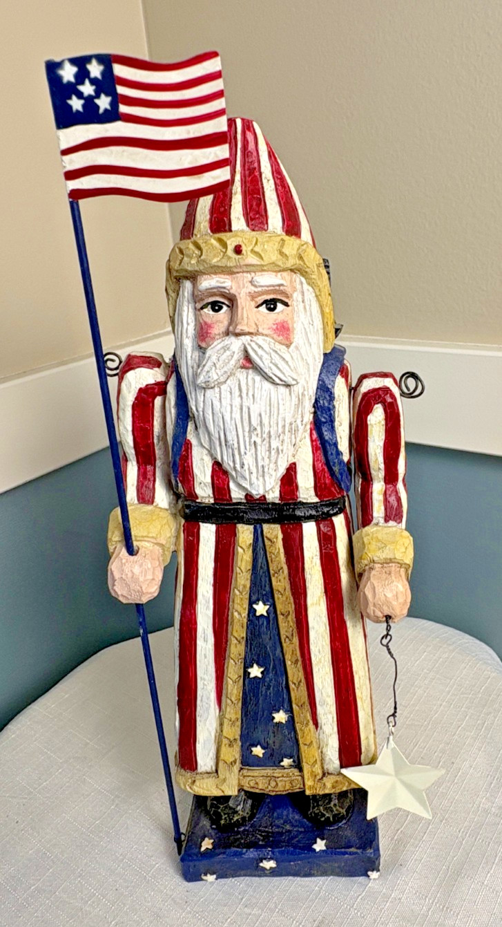 Patriotic Americana Santa Claus Figure Sculpture - 10