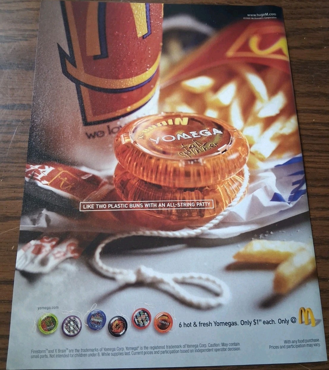 Mcdonalds Yomega Yo-yo Print Ad 19999 16x11