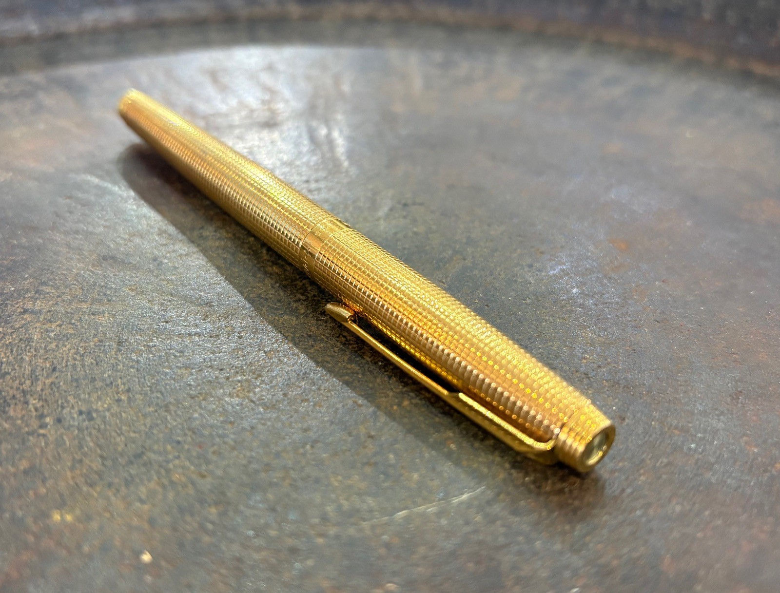 Vintage 70s Parker 75 Insignia Gold Plated Fountain Pen 'YCG'