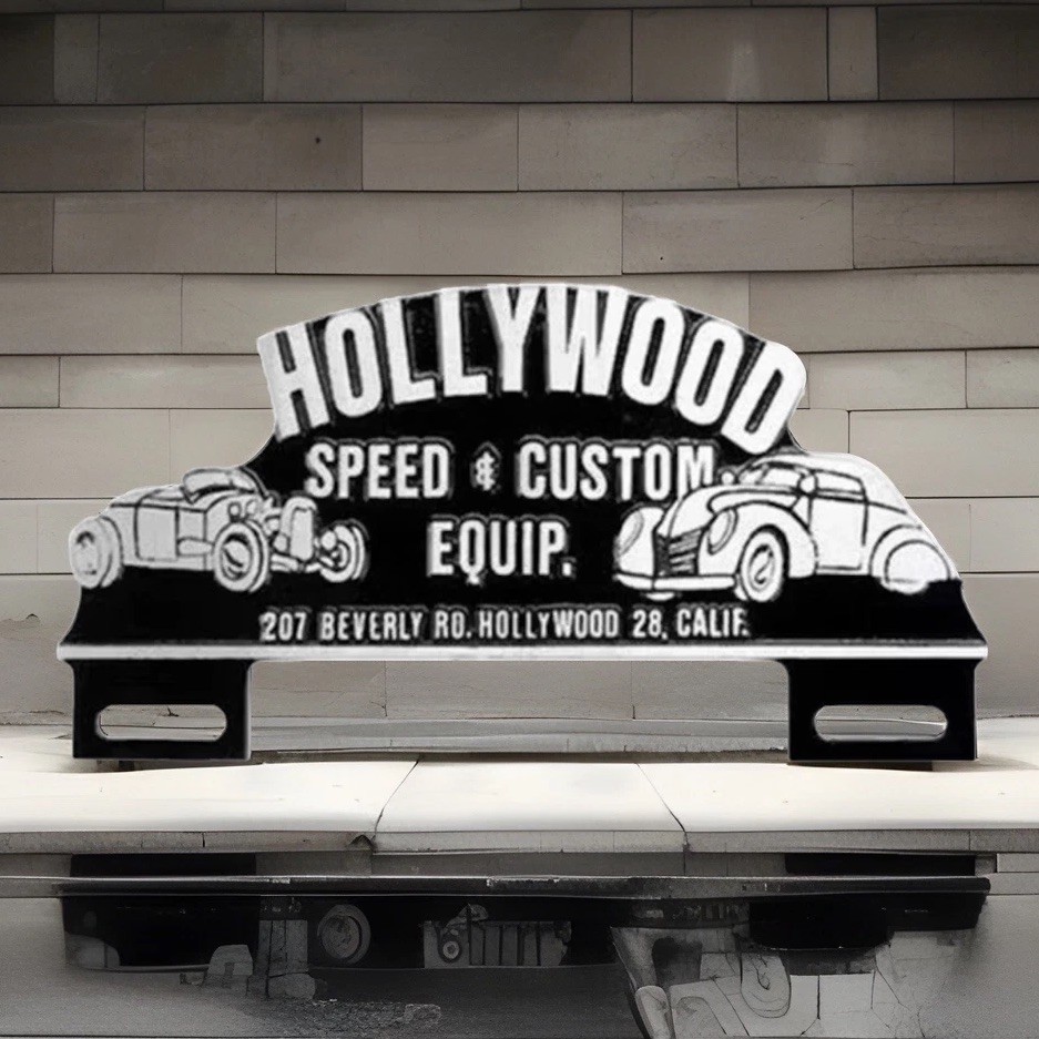 Vintage Aluminum Hot Rod Speed Topper Plaque Greaser Rockabilly El Mirage