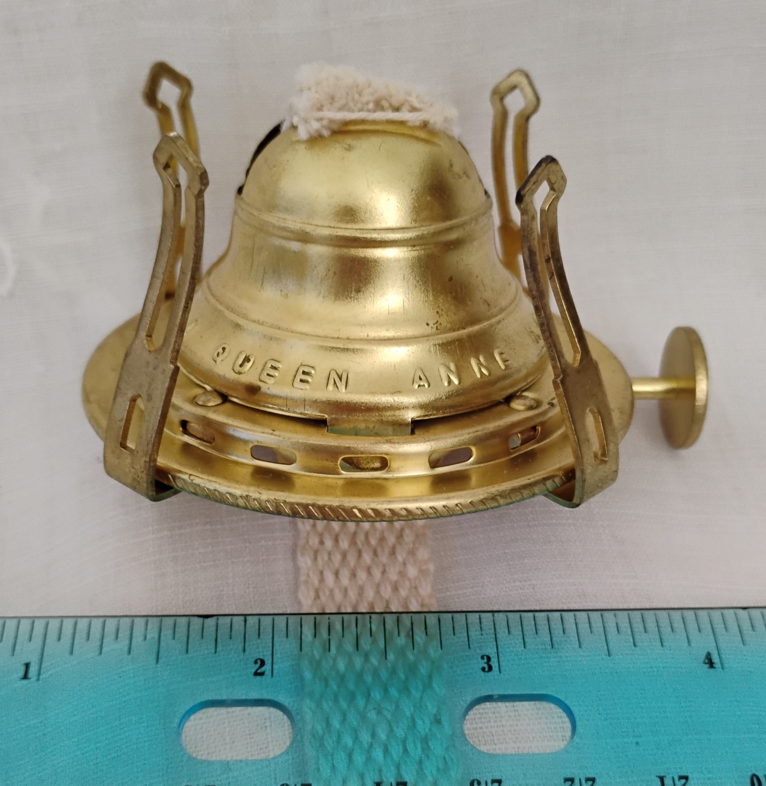New B&P Replacement #1 Queen Anne Solid Brass Oil Lamp Burner with Wick