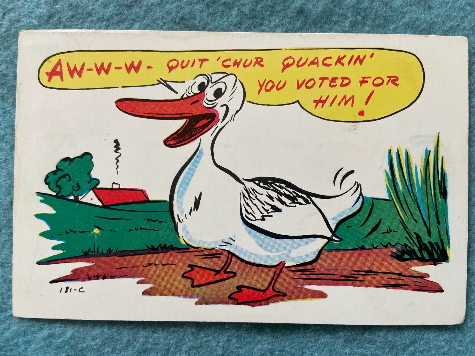 Awww...quit your quackin\'...you voted form him Vintage Postcard