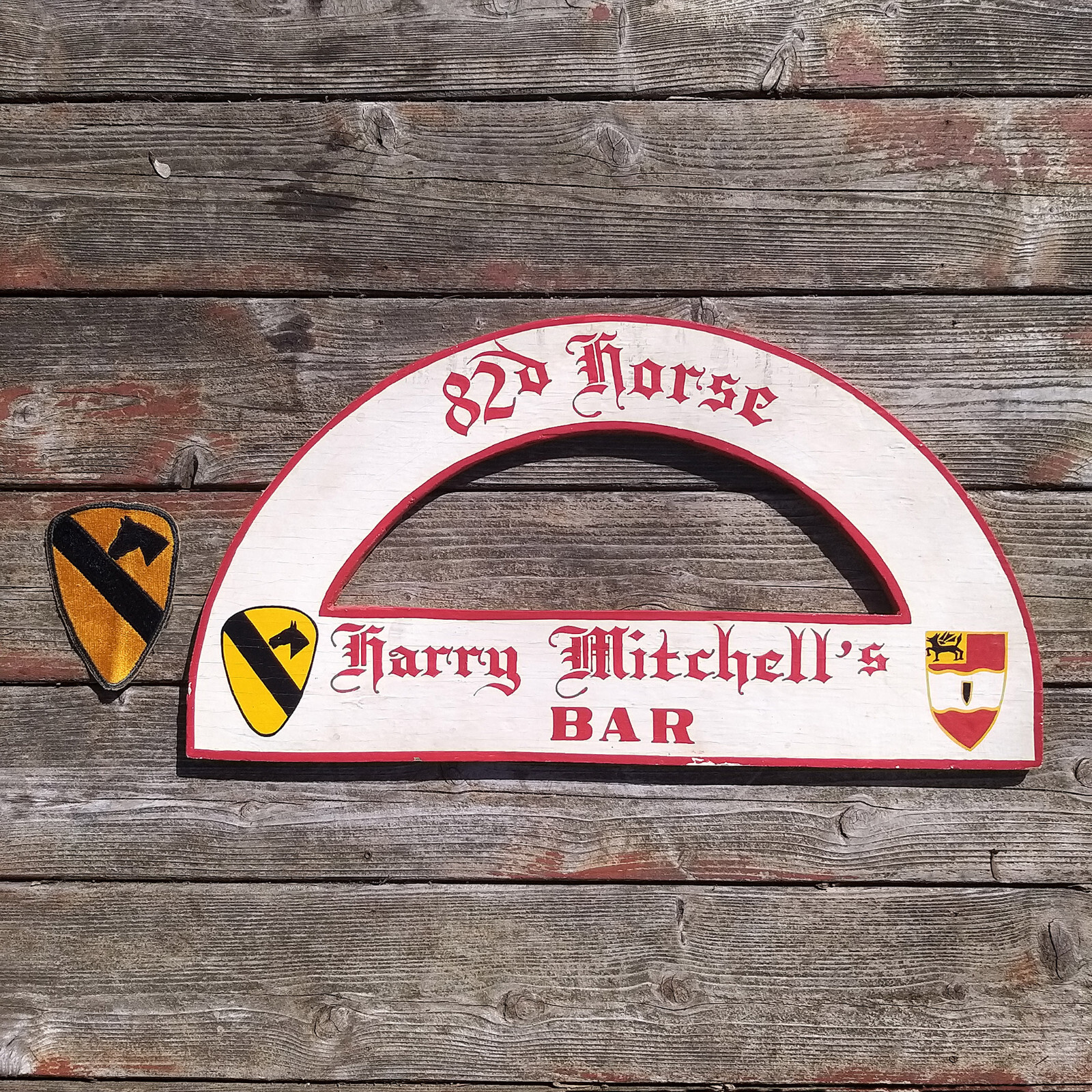 1940s Vintage Harry Mitchell's Brewery Bar Sign Fort Bliss El Paso 1st Cavalry