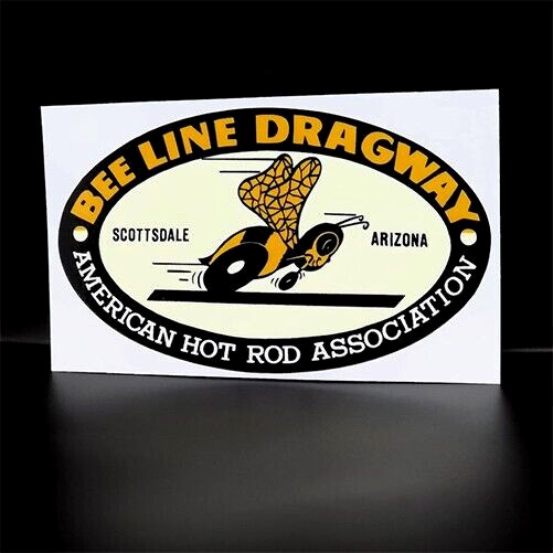 BEE LINE DRAGWAY Vintage Style DECAL, Vinyl car STICKER, hot rod, rat rod, race