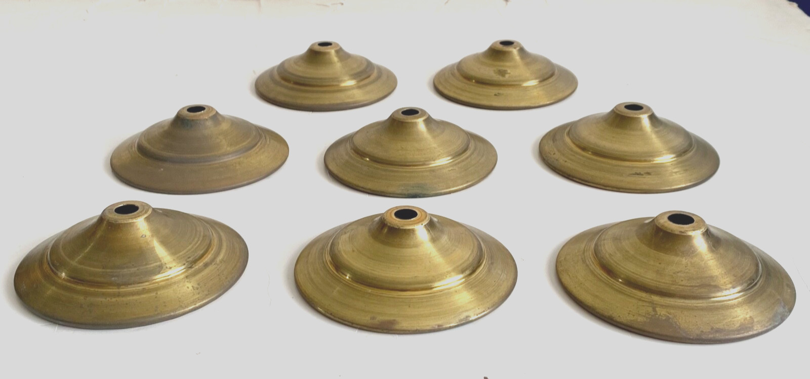 Vintage 4 3/8 Inch Stamped Brass Lamp Shade Cap Tiffany Style Stained Glass Raw