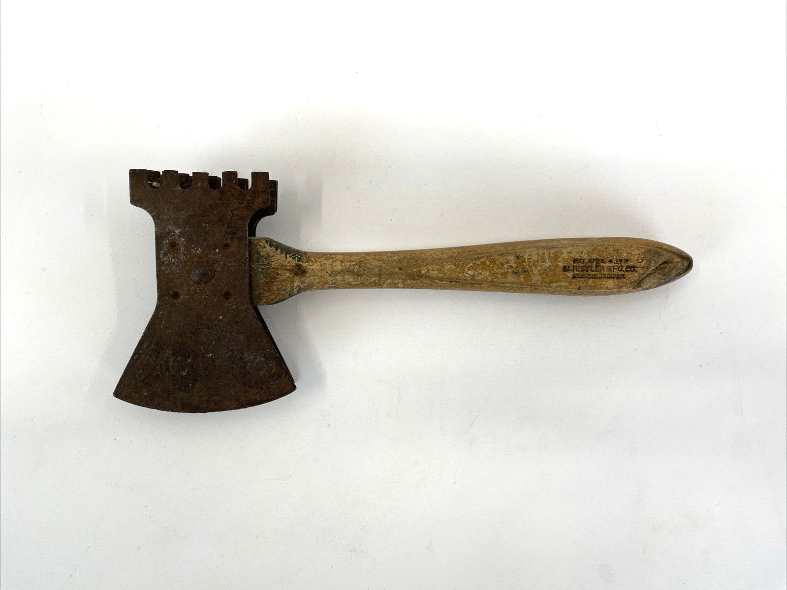 Vintage Meat Tenderizer Cleaver Axe Wood Handle Kitchen Tool M. H. Tyler Mfg. Co