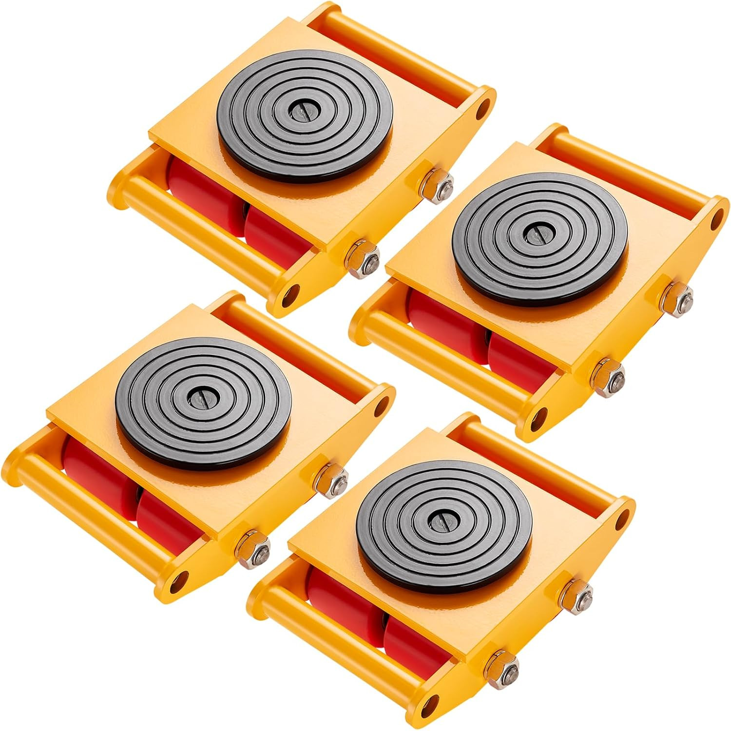 4PCS Machinery Skates Dollies, 17,637 Lb Heavy Duty Equipment Moving Skates with