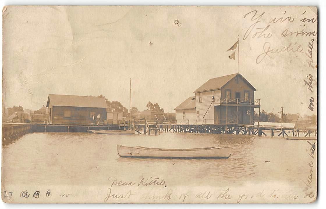 Rare California RPPC ALAMEDA, CA Rowing Club 1907 Photo Postcard