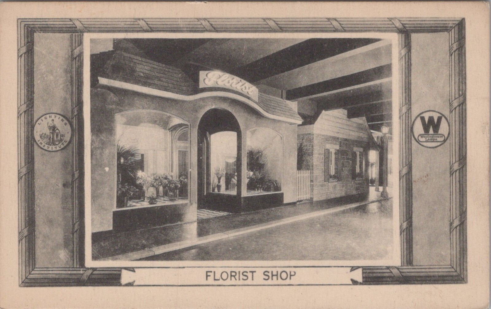 Westinghouse Lighting Institute Grand Central Palace Florist NYC postcard LQ4