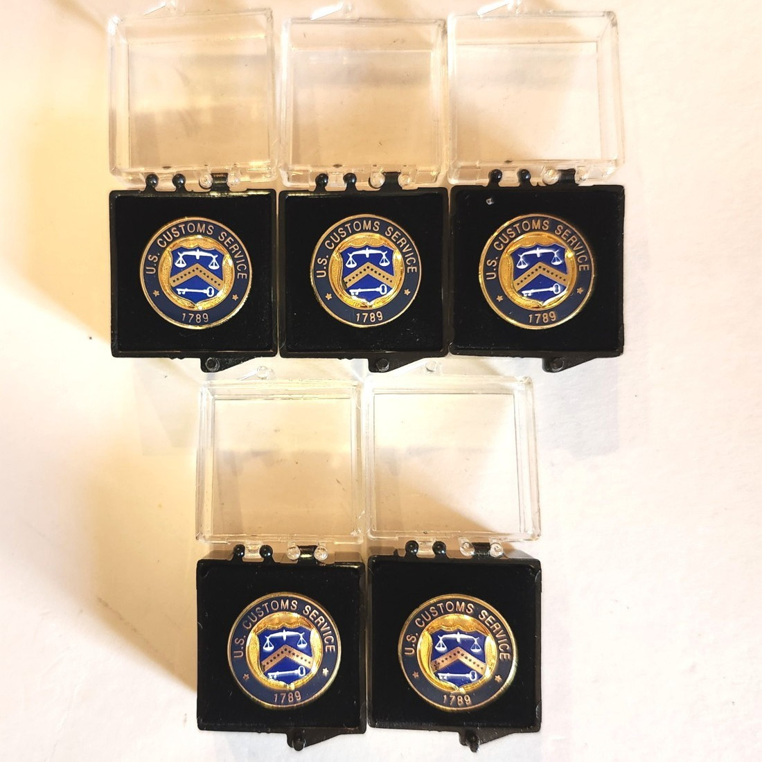 NEW Lot of 5 U.S. Customs Service 1789 Pins DHS U.S. Government